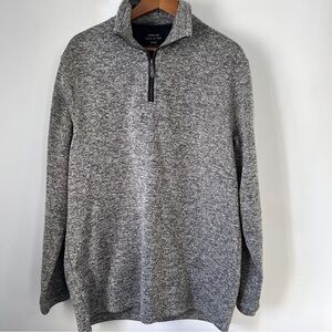 Haggar Gray Zip Up Sweater with Soft Texture